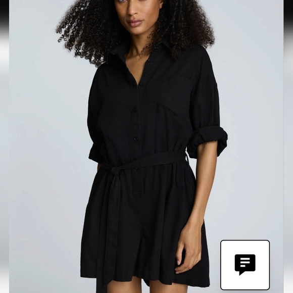 Kenneth Cole Long Sleeve Romper Black Tie Waist Size XL - Picture 3 of 7